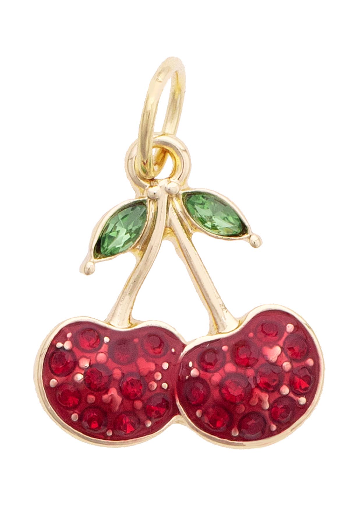Pave Cherries Charm in Red & Green