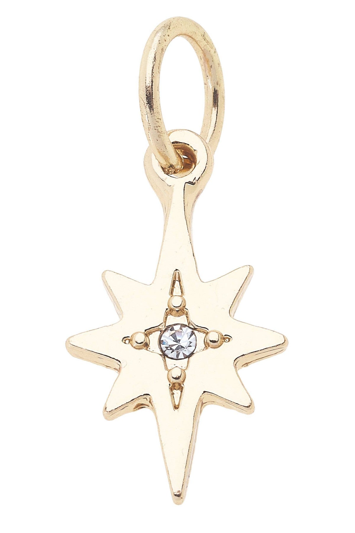 CANVAS STYLE CHARM BAR-Rhinestone Starburst Charm in Shiny Gold