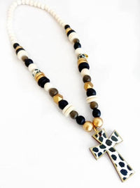 Cross Necklaces: Black Dot