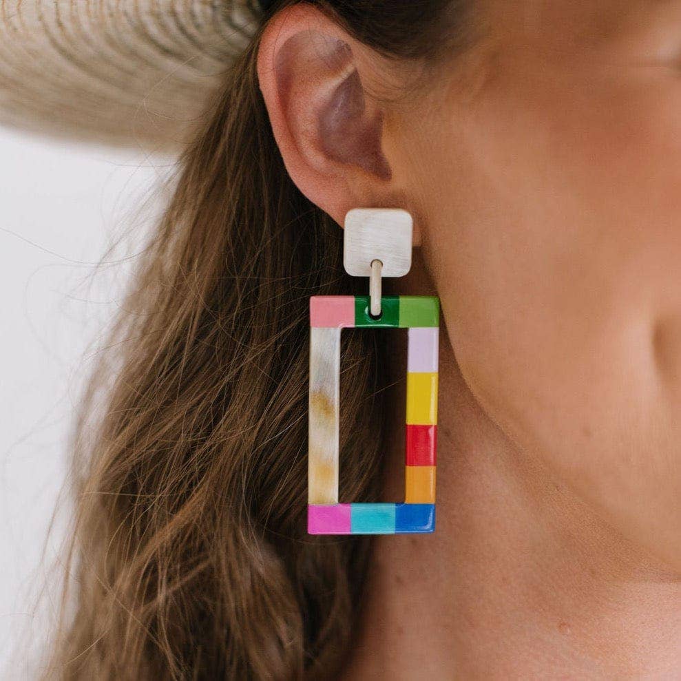 Callie Rainbow Colorblock Earrings