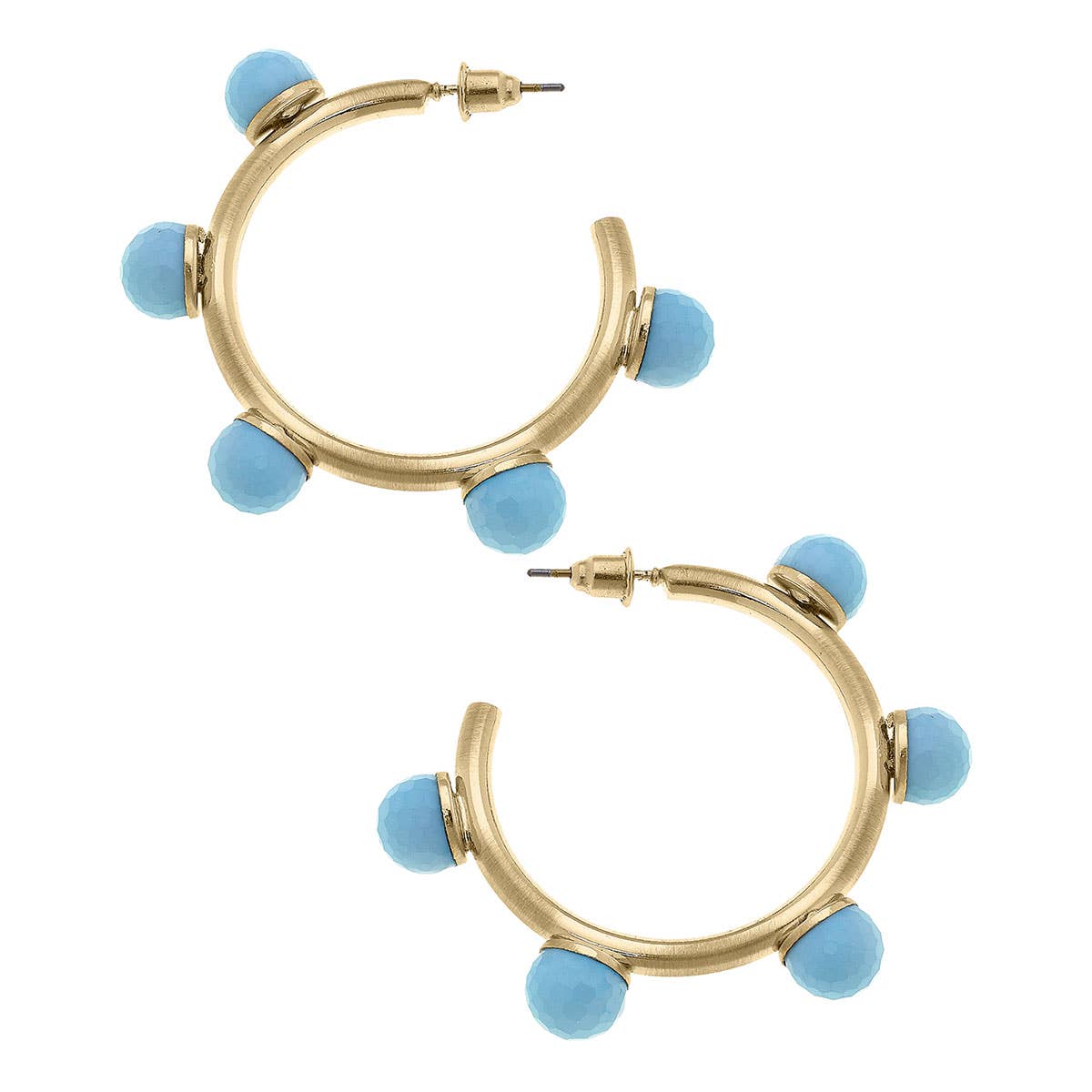 Allison Resin Beaded Hoop Earrings: Clear
