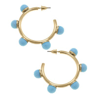 Allison Resin Beaded Hoop Earrings: Clear