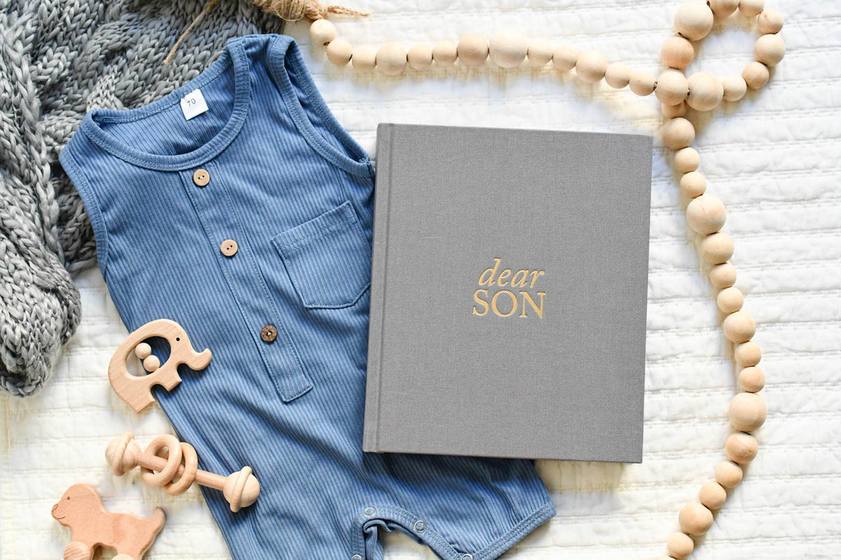 Dear Son Childhood Keepsake Book | Gift for Mom or Spouse: Blue