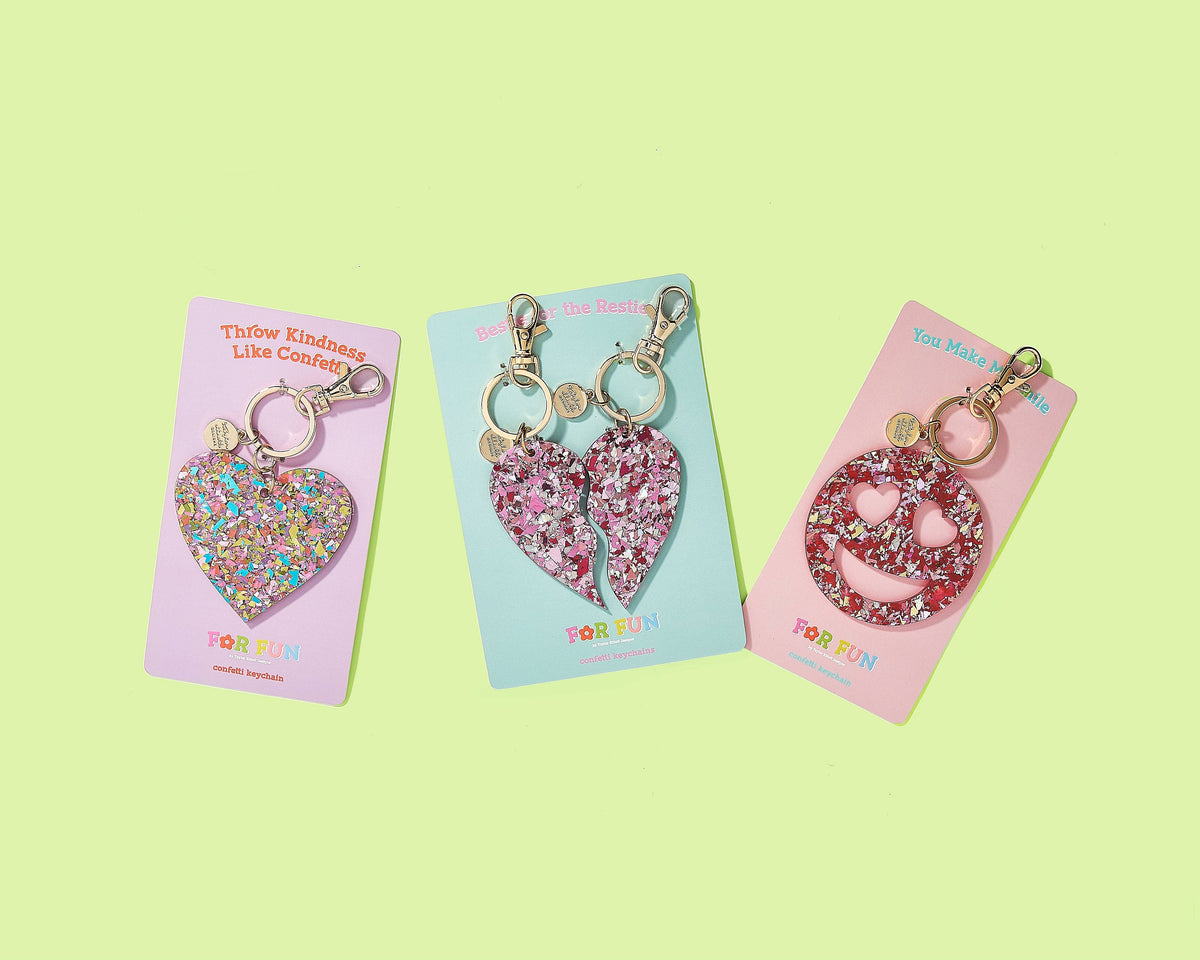 FOR FUN - 2-Piece Keychain Set - Heart Halves - Besties