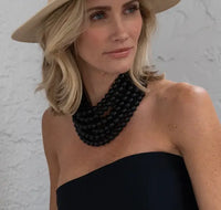 WOOD BEADED LAYERED MAGNETIC NECKLACE : FCH