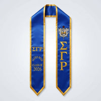 SGRHO Print Legacy Honor Stole in Blue with Gold: Color: Gold and Blue / Plating: Multi Tone / Size: 72 x 5 inches