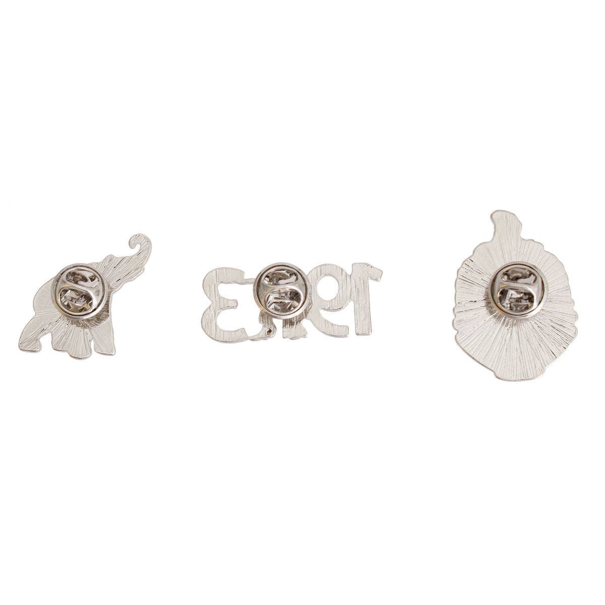 Red White Sorority Pin Set: 1.35 inches / Red and White / Rhodium