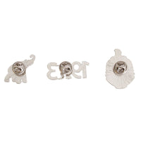 Red White Sorority Pin Set: 1.35 inches / Red and White / Rhodium