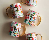 Garden Party Porcelain Monogram Initial Mug