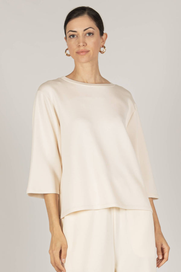 P. CILL Butter Modal 3/4 Sleeve Top: Black or Blue