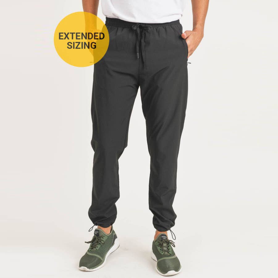 Mono B MEN - Black Cinched Ankle Active Joggers