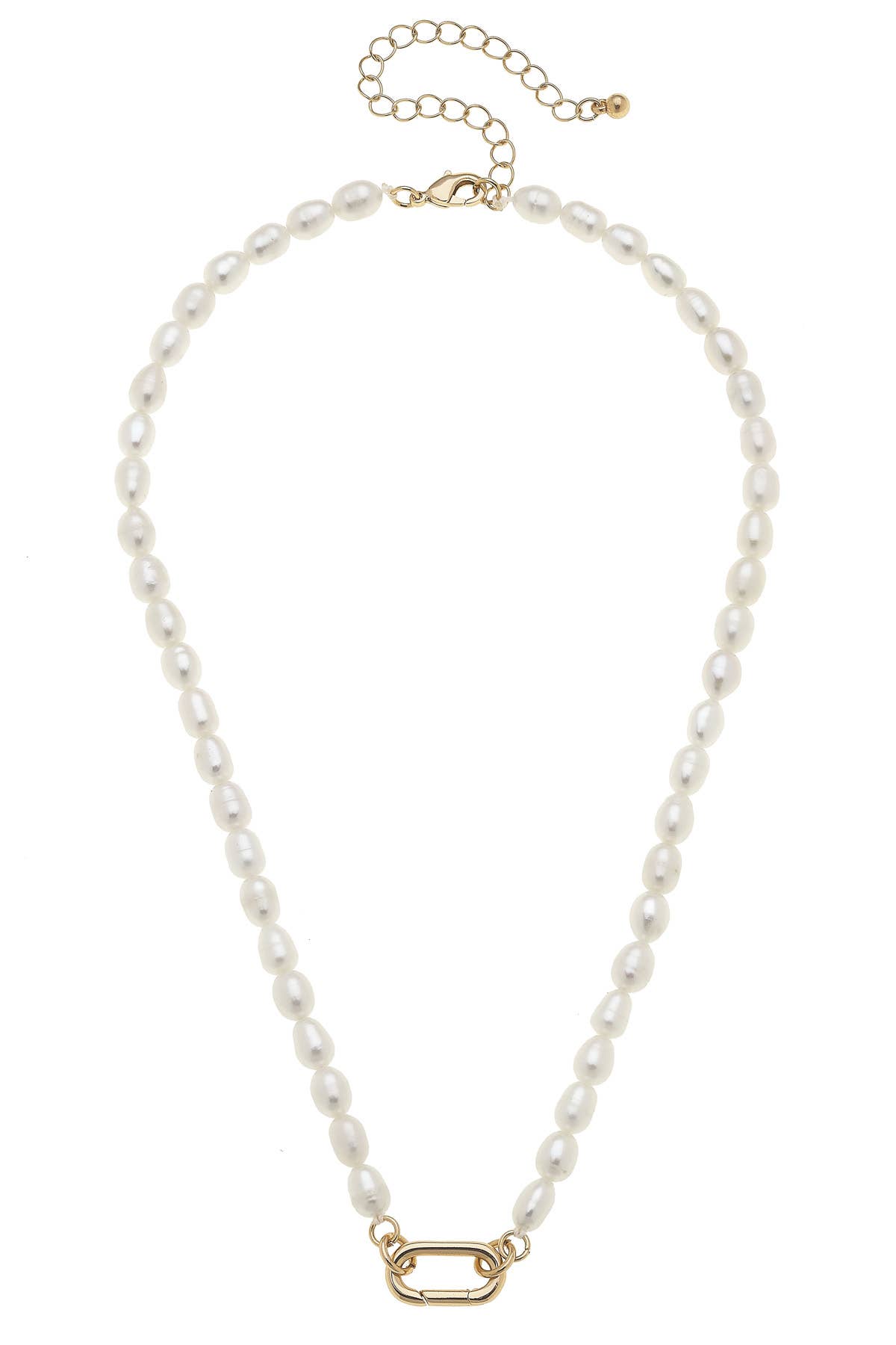 CANVAS STYLE CHARM BAR - Piper Freshwater Pearl Charm Necklace Base in Ivory