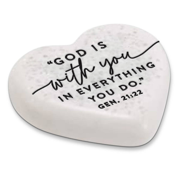 LCP Scripture Stone Heart God with You 2.25In
