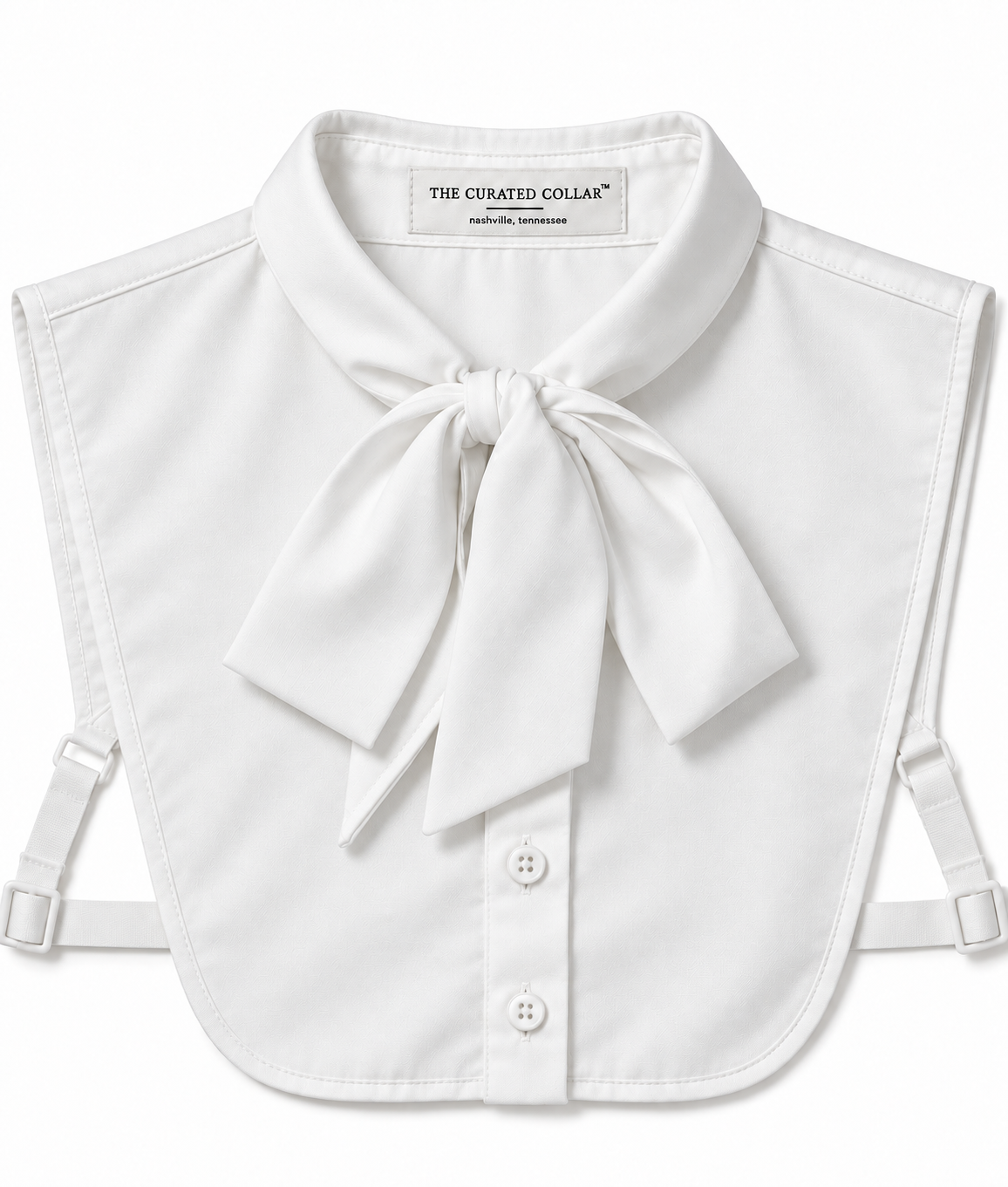 Cici White Bow Collar Chemisette