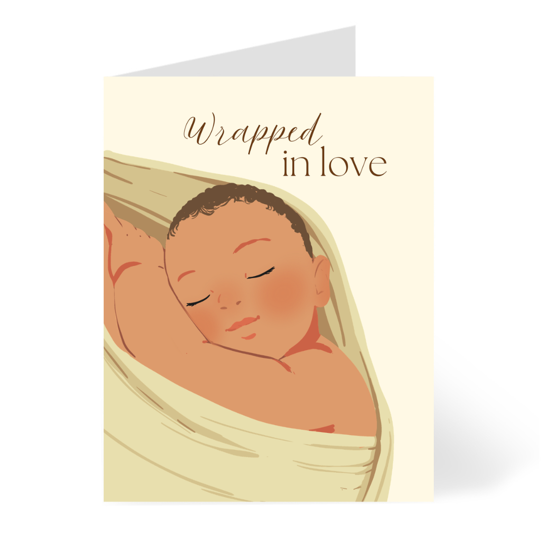 Wrapped in Love - Fair - New Baby Shower Card