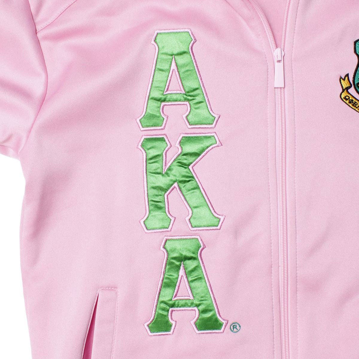 AKA Greek Apparel Pink Zip Up Track Jacket