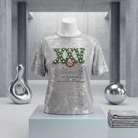 Medium AKA Silver Soror 25th Pearl Metallic Tee: Silver / Multi Tone / Medium