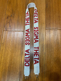 Red and White Delta Sigma Theta Sorority Purse Strap