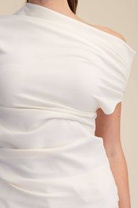 Asymmetric Pleated Top: Black / L