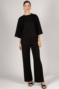P. CILL Butter Modal 3/4 Sleeve Top: Black or Blue