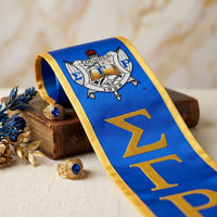SGRHO Print Legacy Honor Stole in Blue with Gold: Color: Gold and Blue / Plating: Multi Tone / Size: 72 x 5 inches