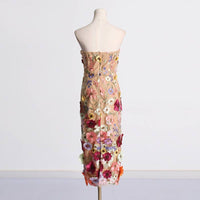 Lucy Floral Embroidered Slim Tube Dress