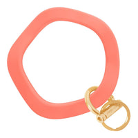 Wavy Wristlet Keyring | Wrist-Worn Key Chain & Phone Tether: Gold / Wavy - Deep Neon Pink