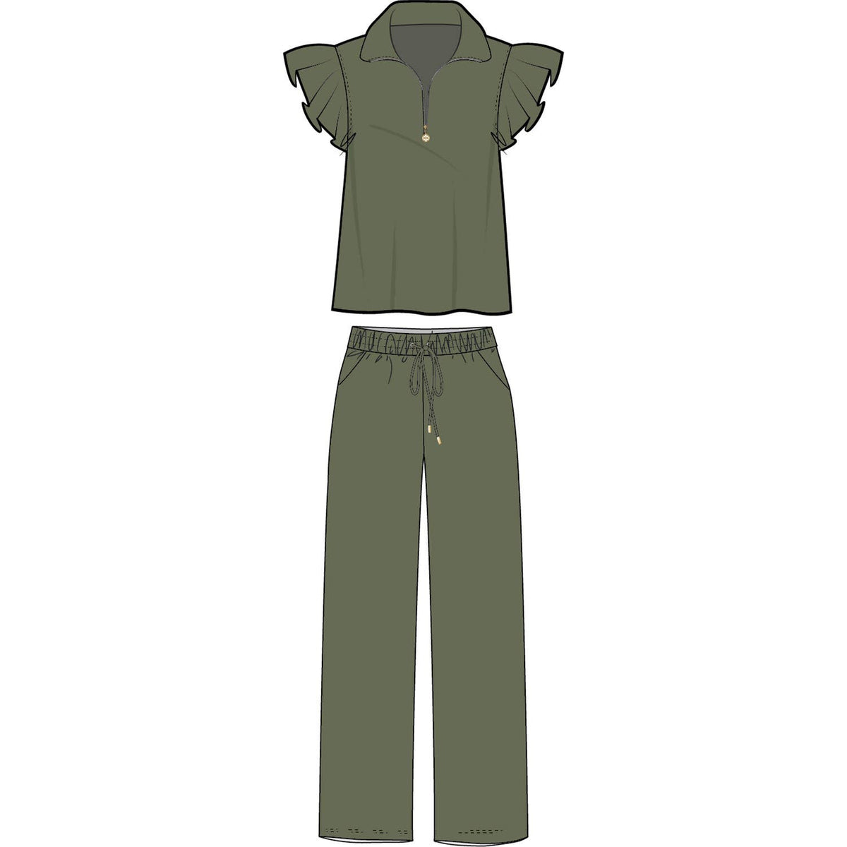 Pant Set Paige Olive: XS