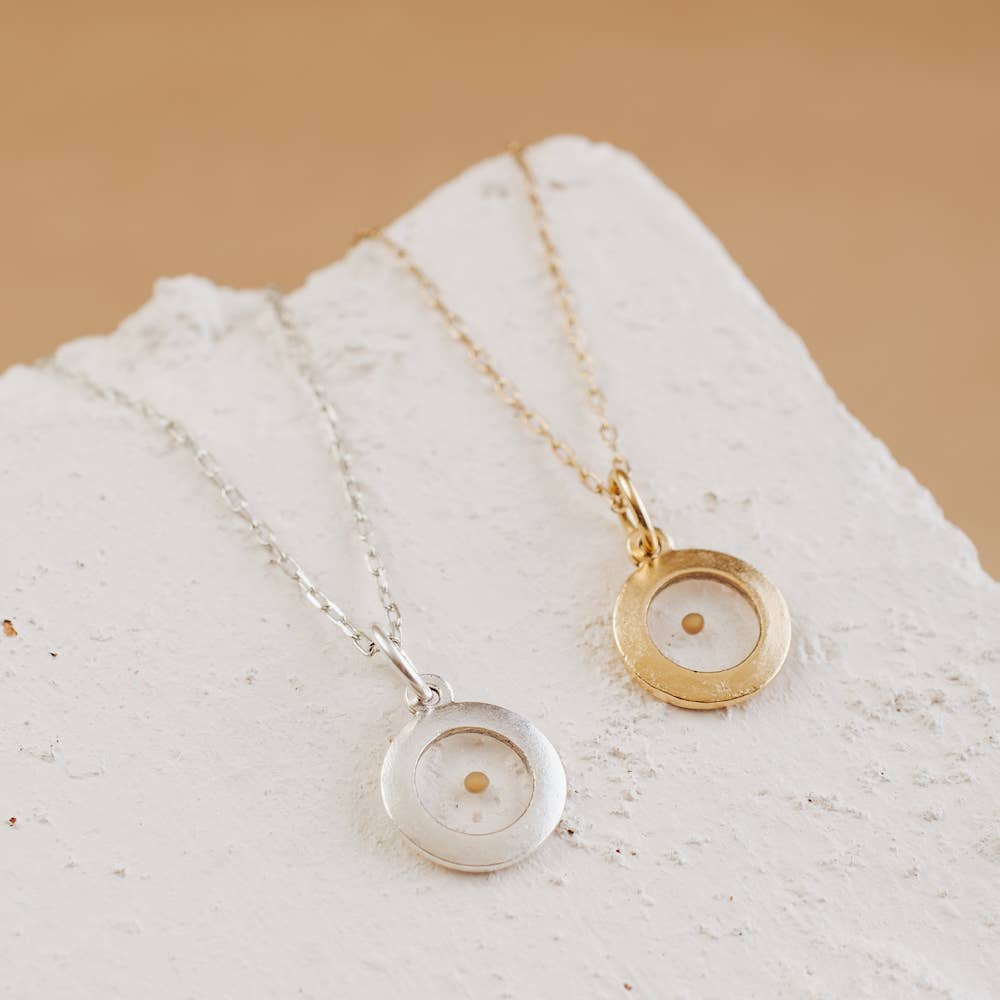 Mustard Seed Faith Gold or Silver: Antique Silver