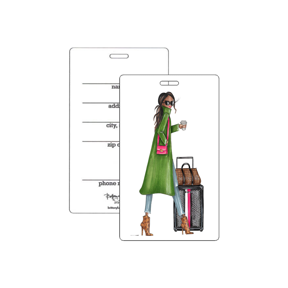 "OliveU" luggage tag
