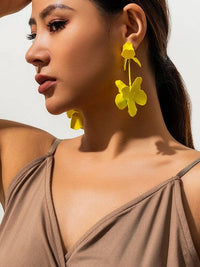 Flower Shape Drop Earrings Earrings Accessories: GOLD / One_size