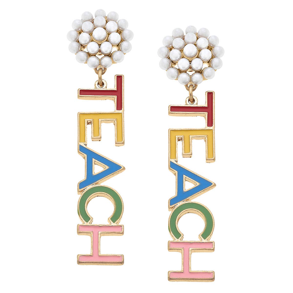TEACH Enamel Earrings in Multi
