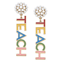 TEACH Enamel Earrings in Multi