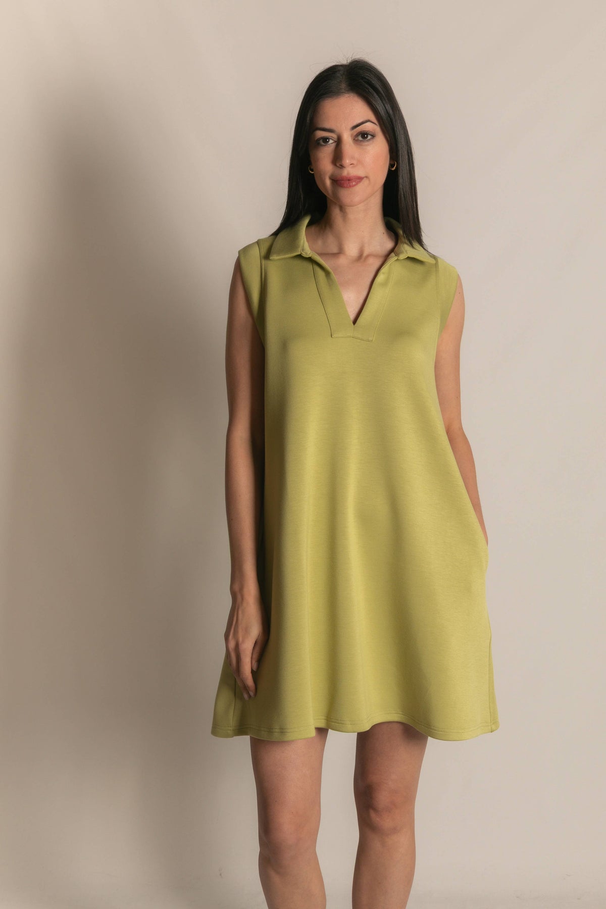P. CILL Butter Modal Sleeveless Tennis Dress: Lemon Grass / Small