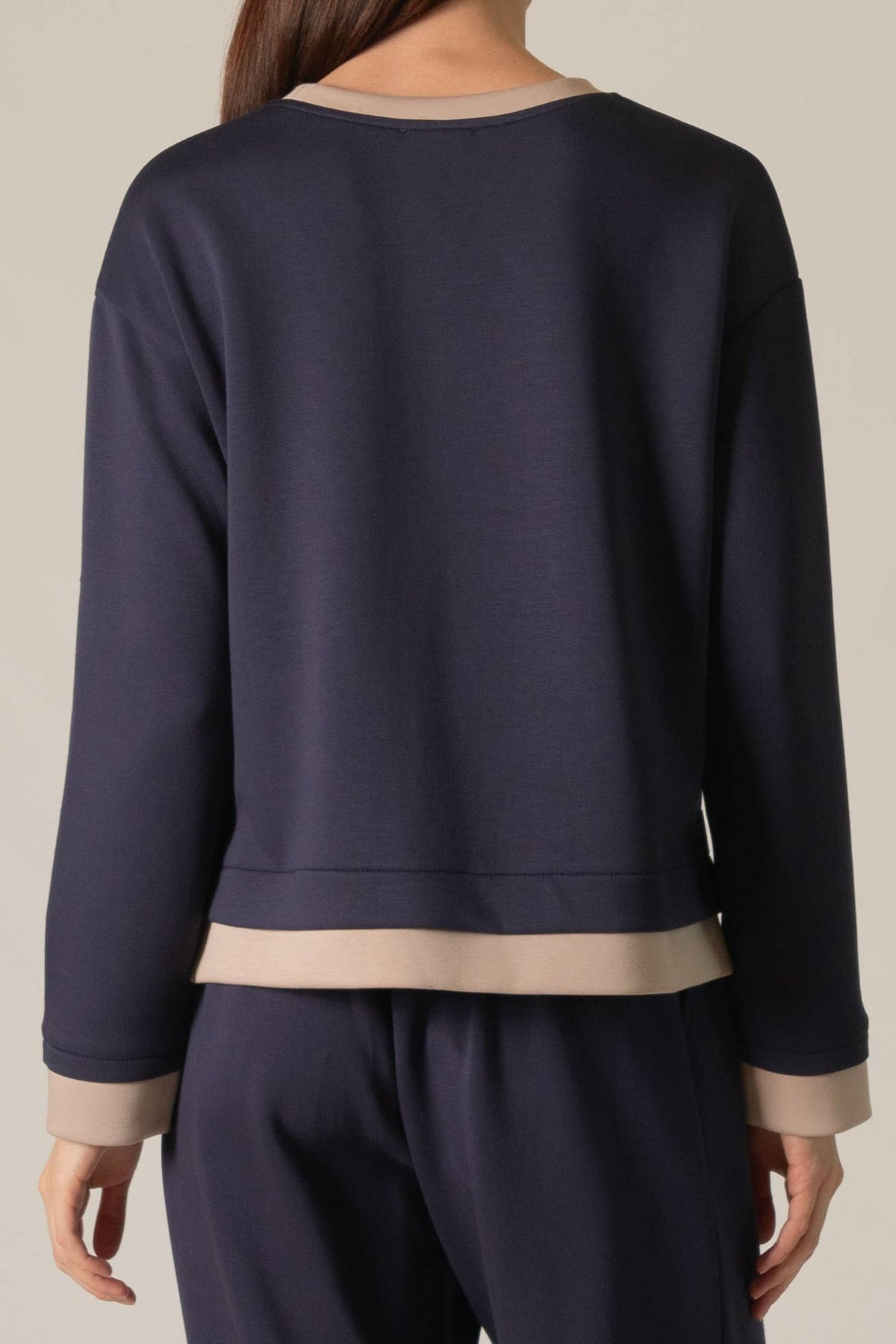 P. CILL Butter Modal Contrast Border Top: Black/Ivory / Small