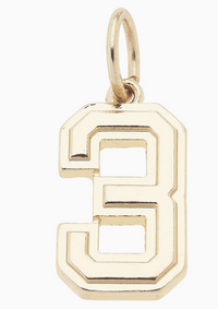 CANVAS STYLE CHARM BAR-Number Charm in Shiny Gold
