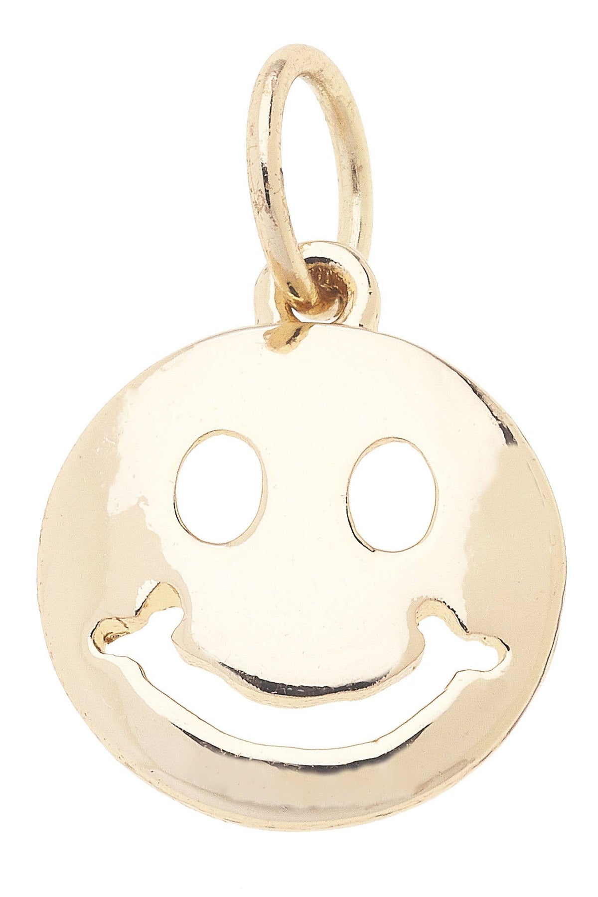 CANVAS STYLE CHARM BAR-Smiley Face Charm in Shiny Gold