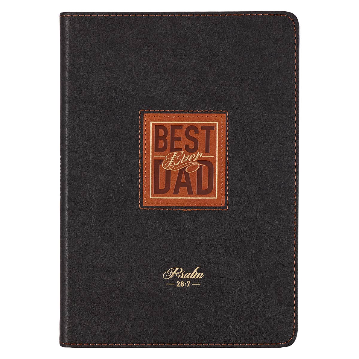 Best Dad Ever Brown Faux Leather Classic Journal - Psalm 28: