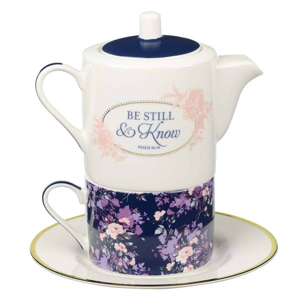 Be Still Tea for One Tea Set - Psalm 46:10