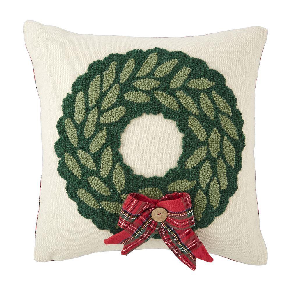 Mudpie Wreath or  Tree Tartan Hooked Pillow