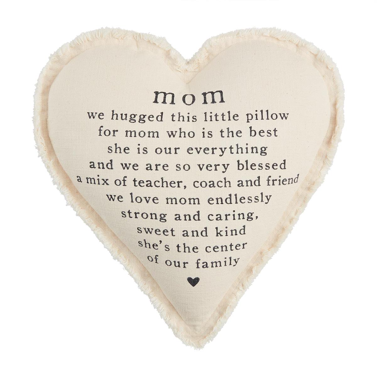 Mudpie Mom Heart Pillow