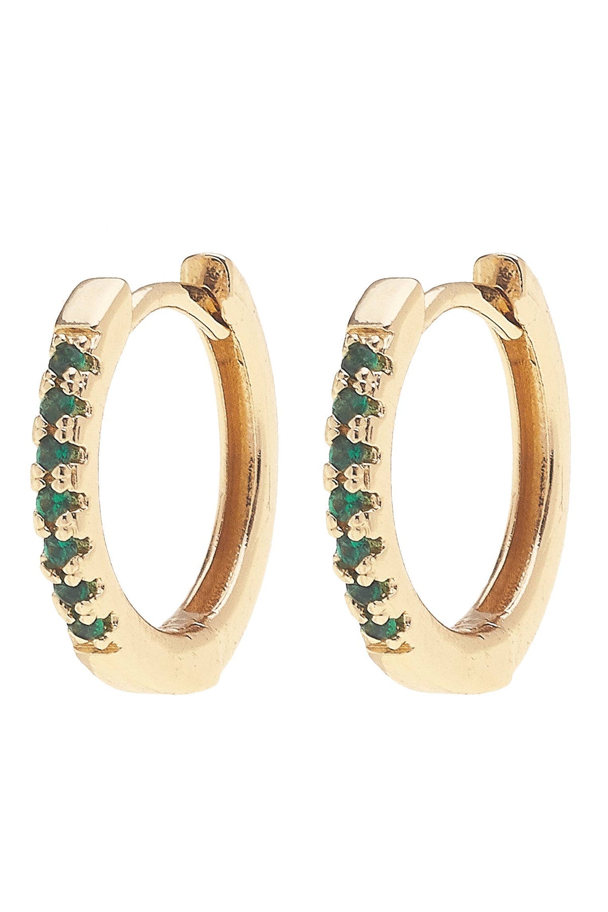 Remi Pave Huggie Hoop Earrings: Clear