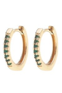 Remi Pave Huggie Hoop Earrings: Clear