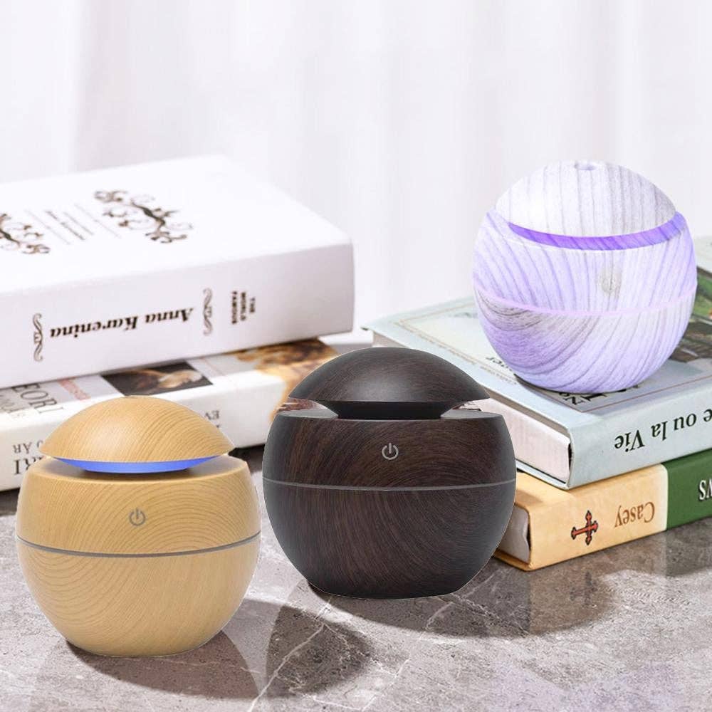 Khaki Mini Wood Print Portable Aroma Humidifier