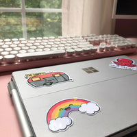 With Liberty and Justice For All Rainbow Pride Sticker