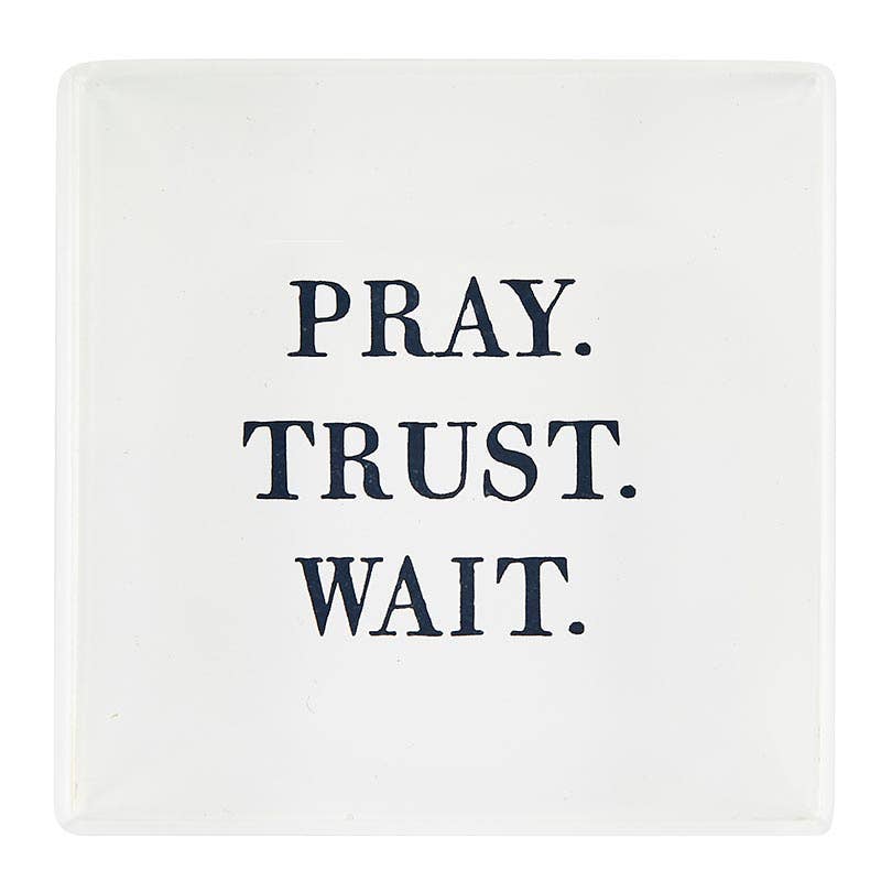 Face to Face Lucite Block - Pray. Trust. Wait