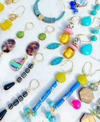 Beaded Dangle Earrings - Colorful Drops