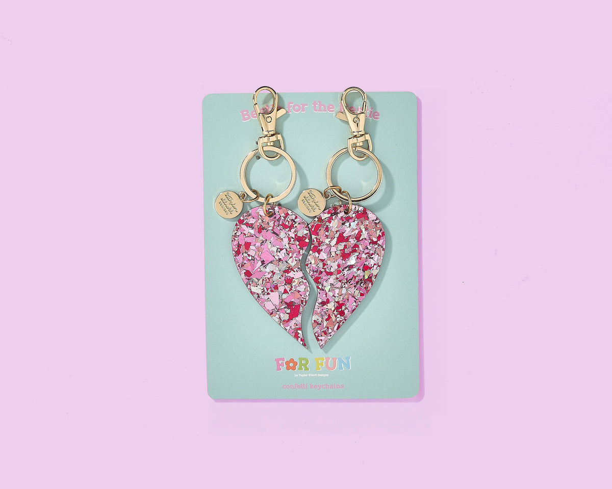 FOR FUN - 2-Piece Keychain Set - Heart Halves - Besties