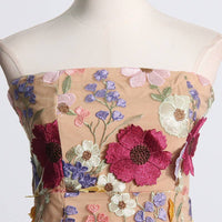 Lucy Floral Embroidered Slim Tube Dress