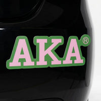 Alpha Kappa Alpha Greek Letter Car Bumper Magnet: Pink and Green / Multi Tone / 2.55 x 7.75 inches